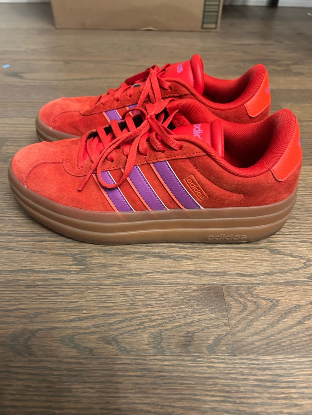 Adidas VL Court 3.0 Bold Platform Sneakers Red / Pink / Gum Women’s - Picture 13 of 14